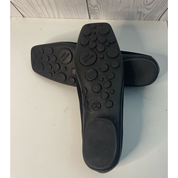 Black Stuart Weiztman Square Toe comfort Flat Size 8 - Picture 6 of 8